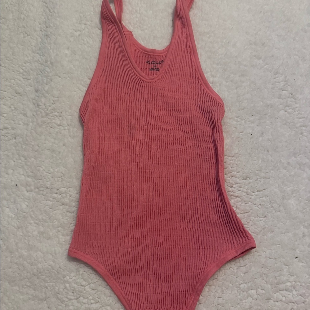 Urban Outfitters Pink Ribbed Bodysuit